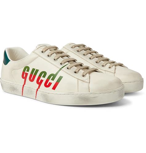 gucci white low top sneakers|gucci distressed sneakers.